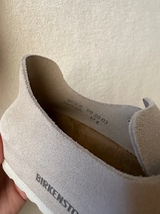 Birkenstock London Beige Suede Clog with Buckle - Picture 8 of 9